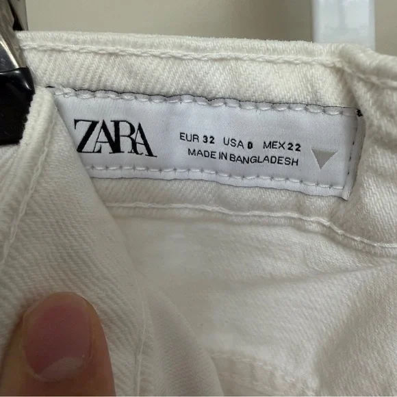 Zara White Denim Jeans size 0 - Picture 3 of 4